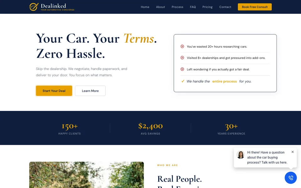 Dealinked homepage preview