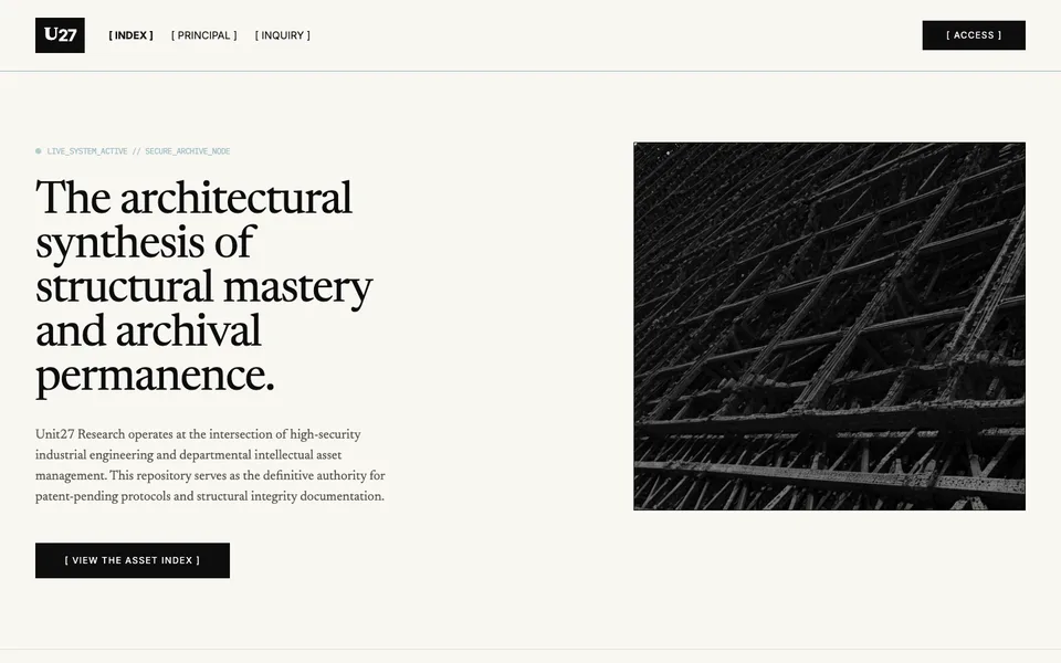Unit27 Research homepage preview